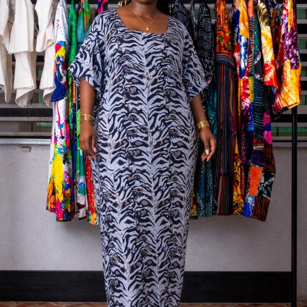 Zebra Print kaftan Dress