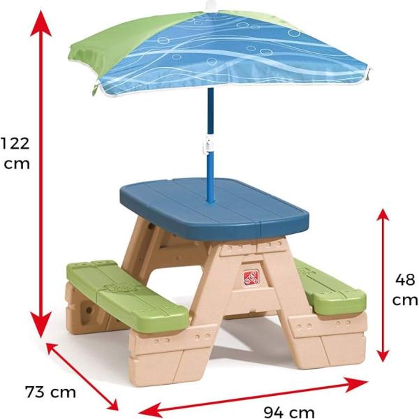 SIT & PLAY PICNIC TABLE WITH UMBRELLA