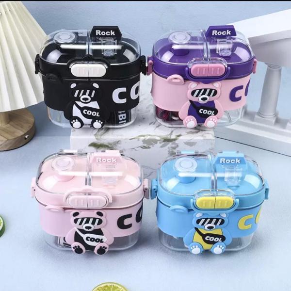 Double compartment water bottle